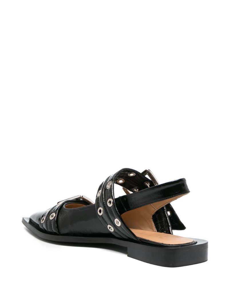 Black Buckled Slingback Ballet Pumps