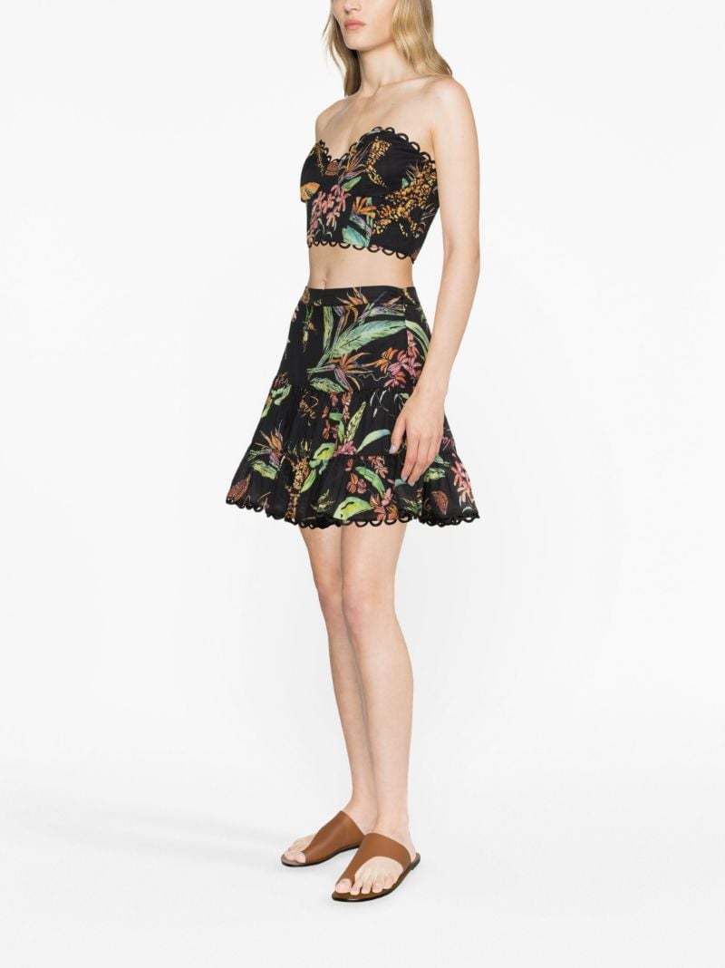 Black Vio Floral Print Bustier Top