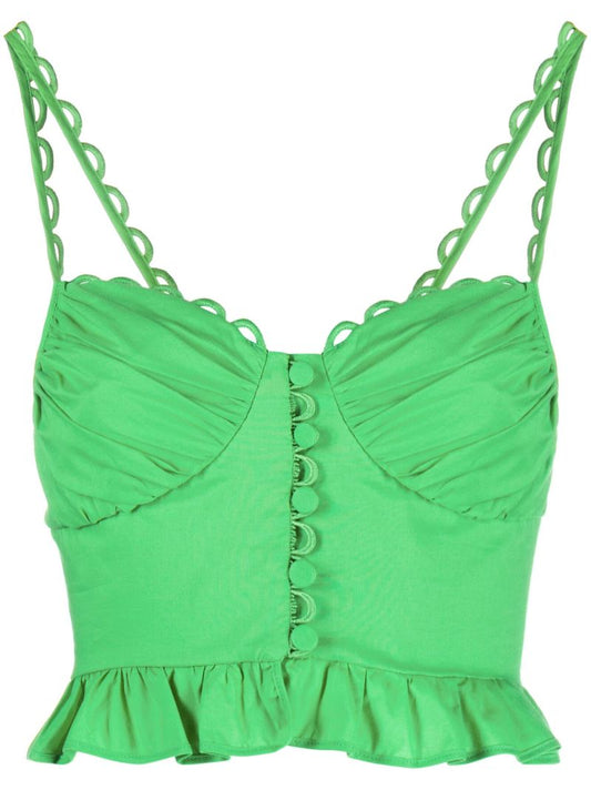 Green Mara Cotton Crop Top