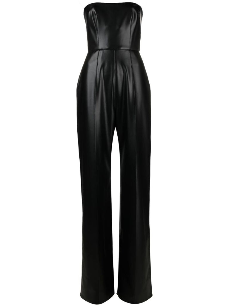Black Steele Faux Leather Jumpsuit