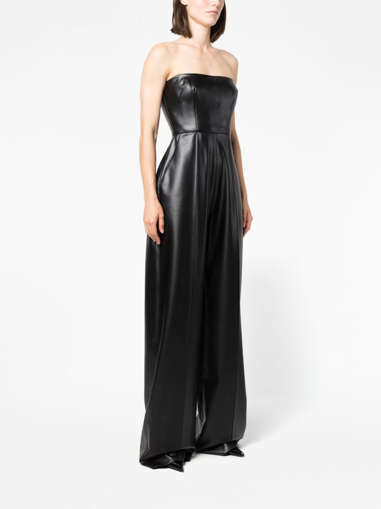 Black Steele Faux Leather Jumpsuit