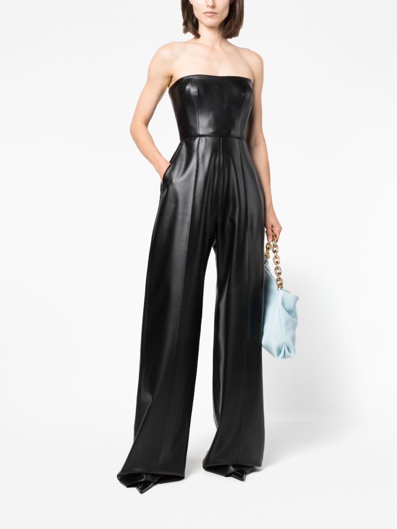 Black Steele Faux Leather Jumpsuit