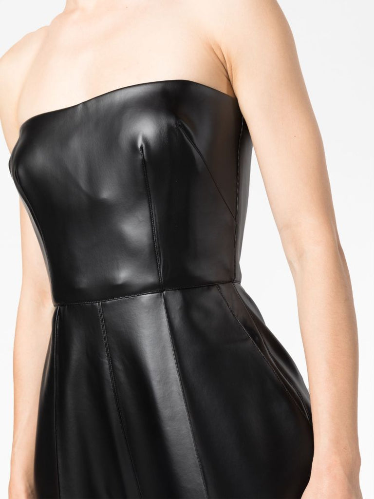 Black Steele Faux Leather Jumpsuit