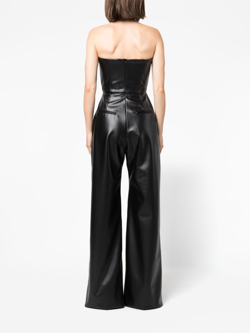Black Steele Faux Leather Jumpsuit