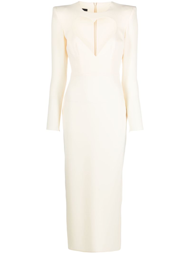 White Monroe Heart Cut-out Midi Dress