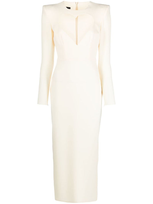 White Monroe Heart Cut-out Midi Dress