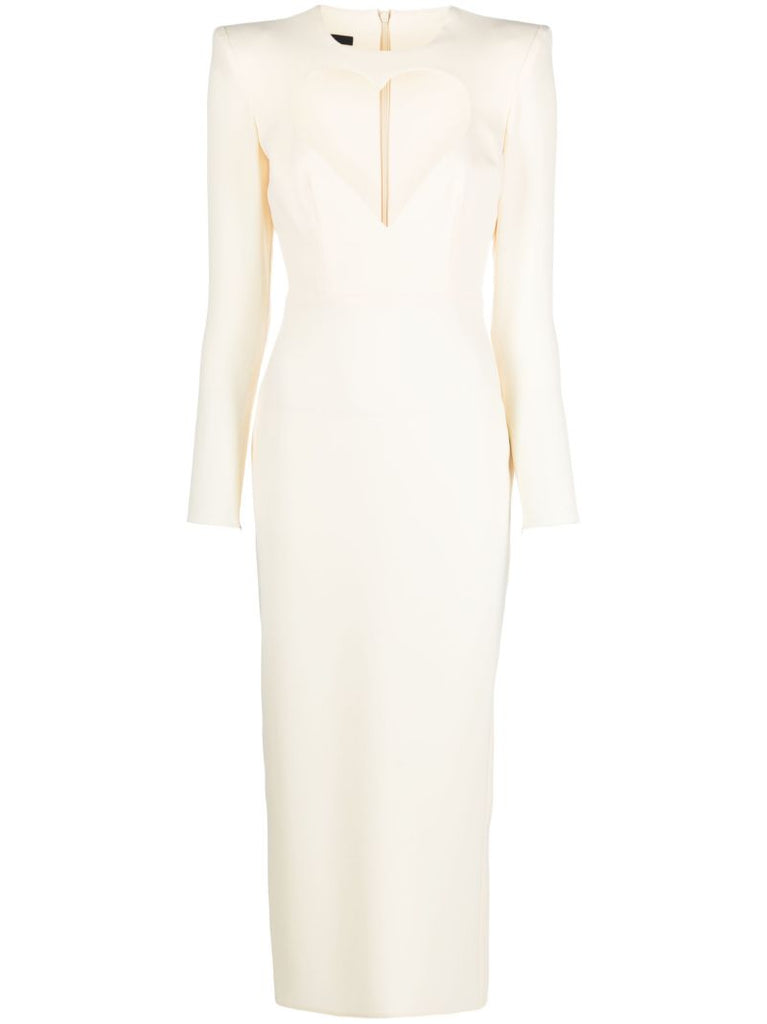 White Monroe Heart Cut-out Midi Dress