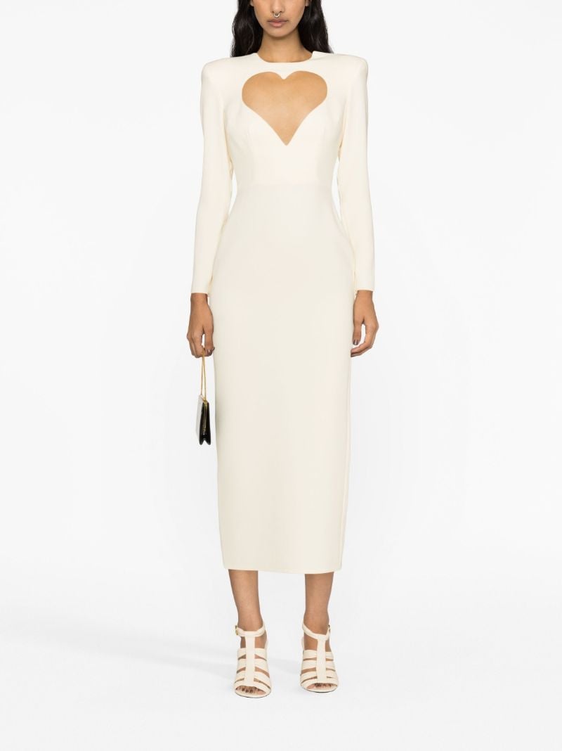 White Monroe Heart Cut-out Midi Dress