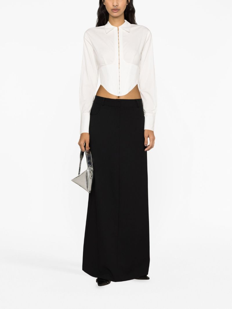 White Cropped Corset Shirt