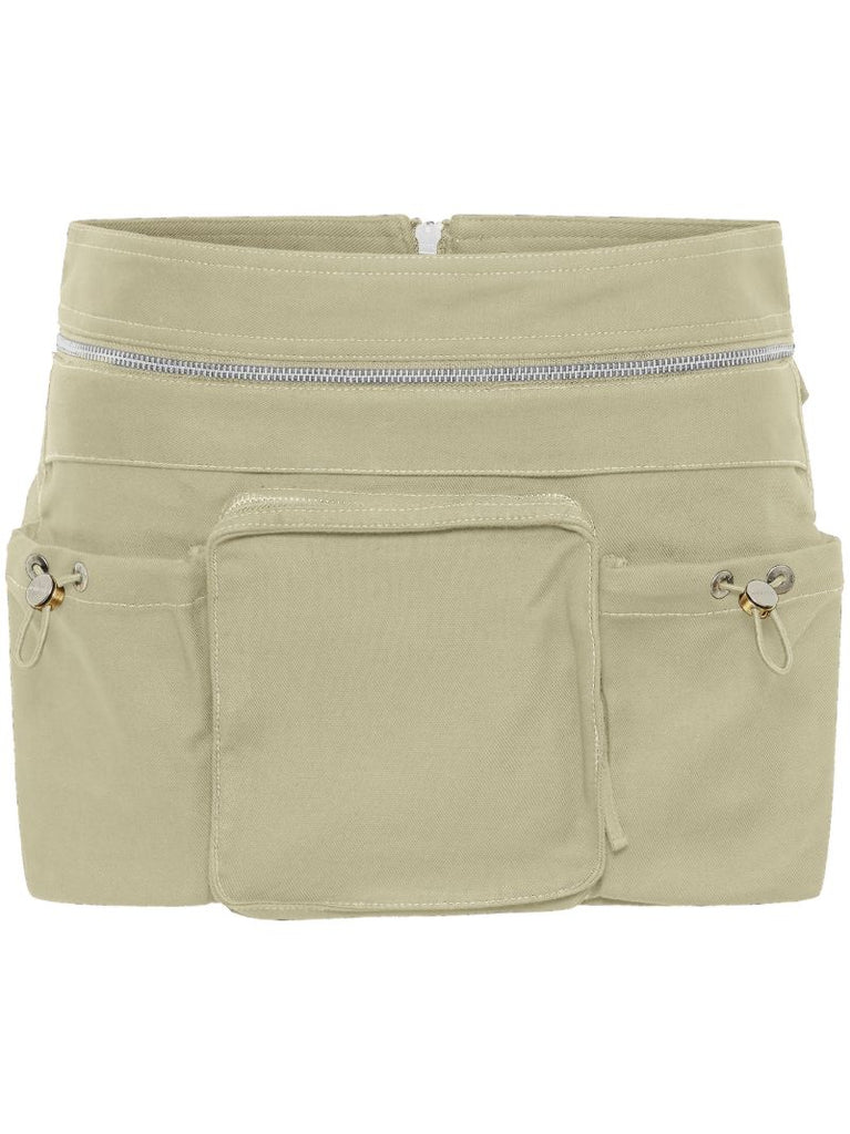 Green Slide-buckle Mini Skirt