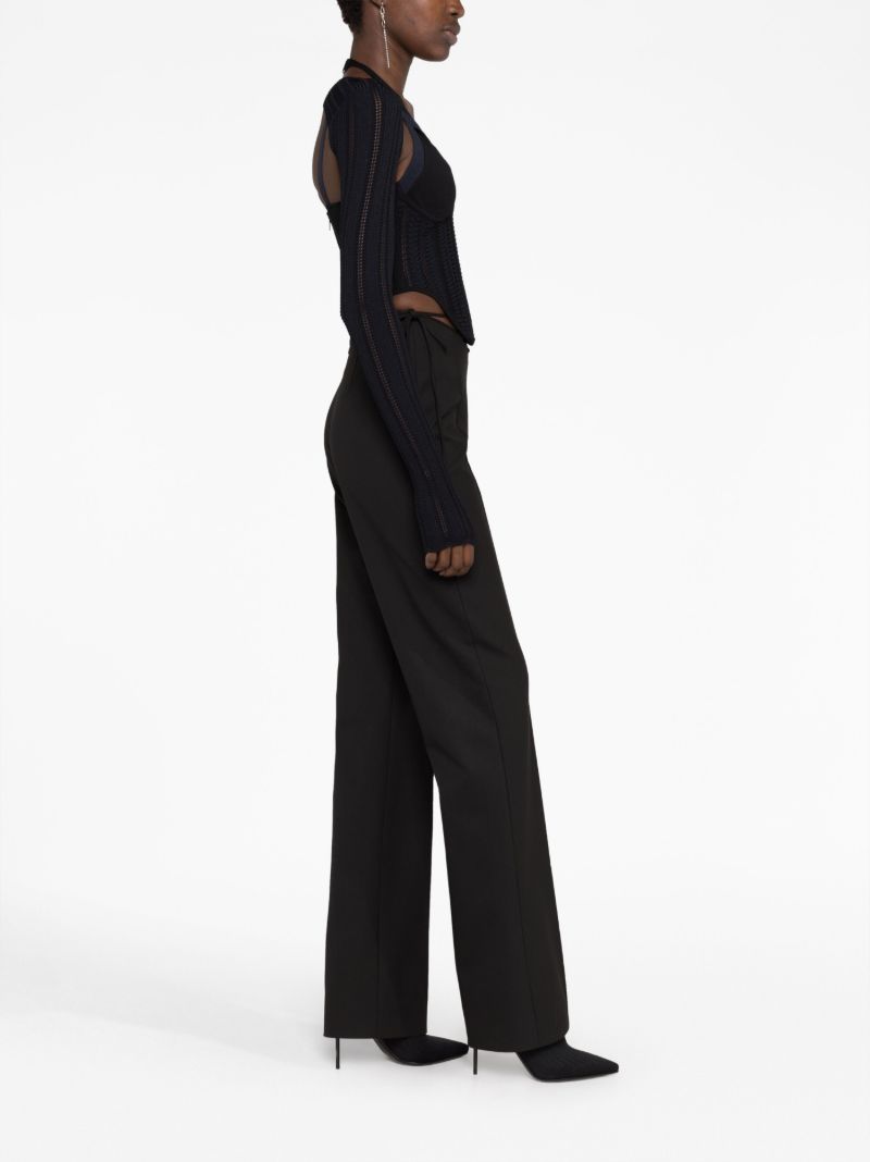 Black Column Corset Long-sleeve Top
