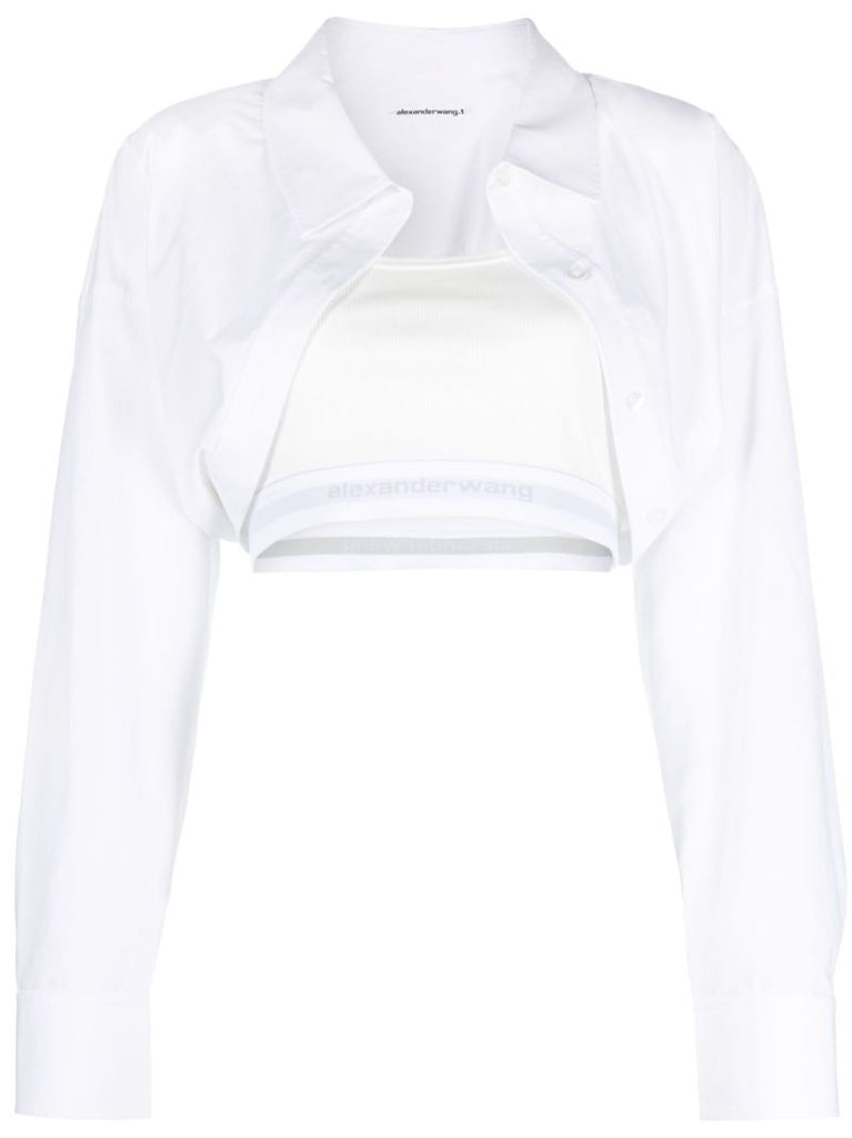 White Layered Bolero Crop Top