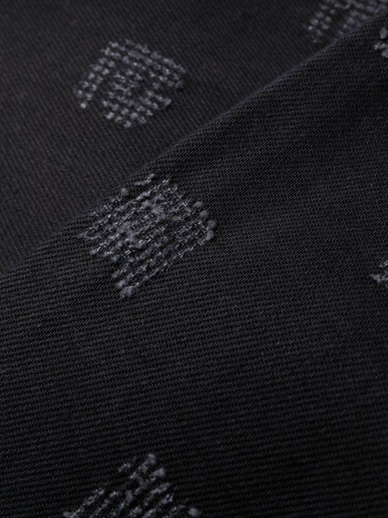 Black Neppy Straight-leg Jeans