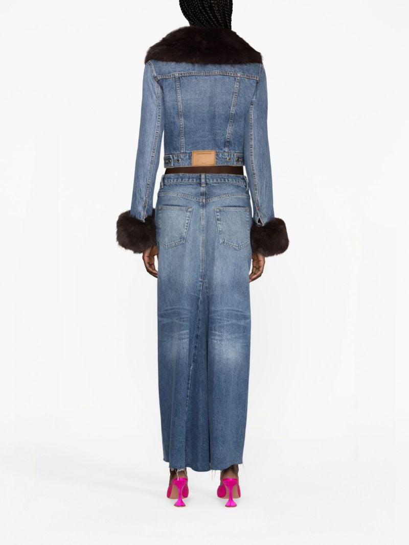 Blue Faux-fur Collar Denim Jacket