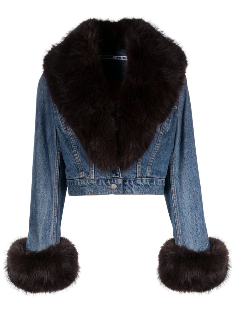 Blue Faux-fur Collar Denim Jacket