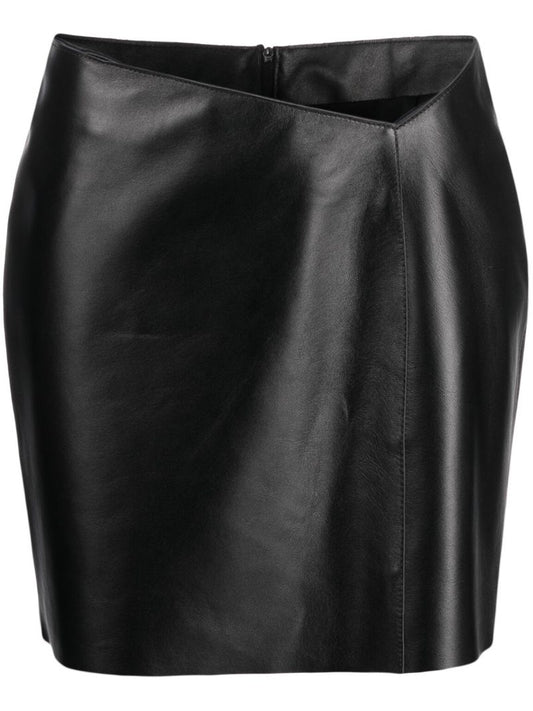 Black Leto Leather Mini Skirt
