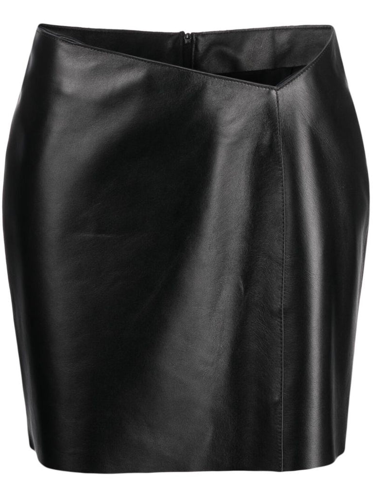 Black Leto Leather Mini Skirt