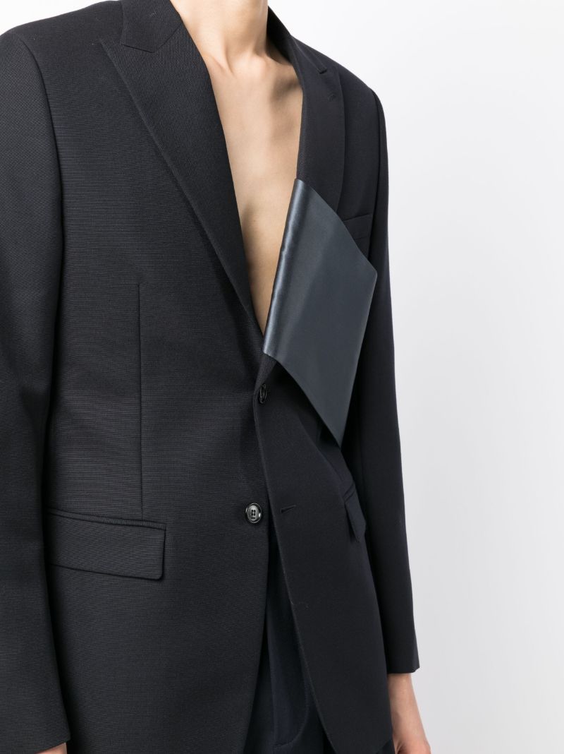 Blue Single-breasted Wool Blazer