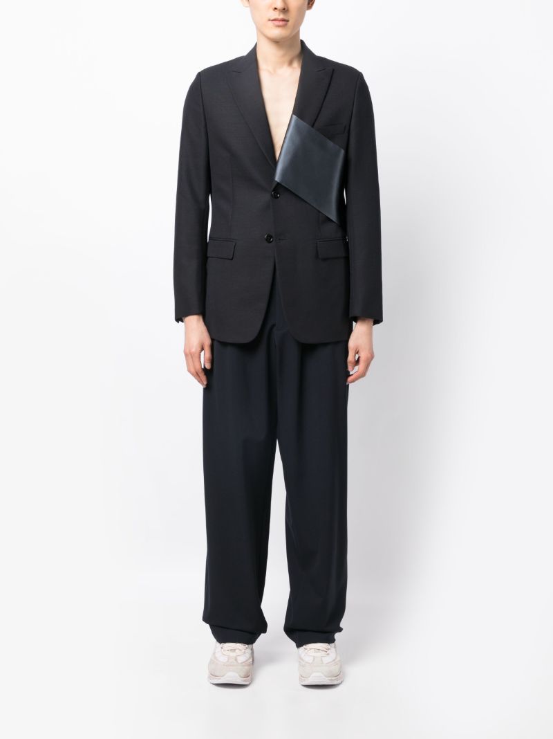 Blue Single-breasted Wool Blazer