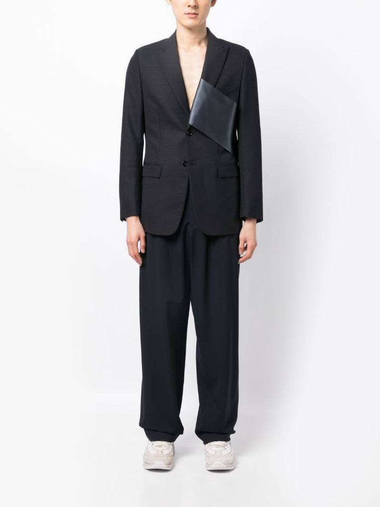 Blue Single-breasted Wool Blazer