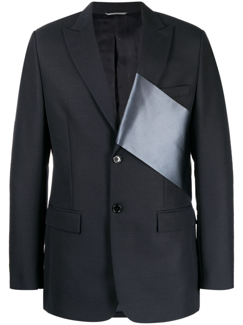 Blue Single-breasted Wool Blazer