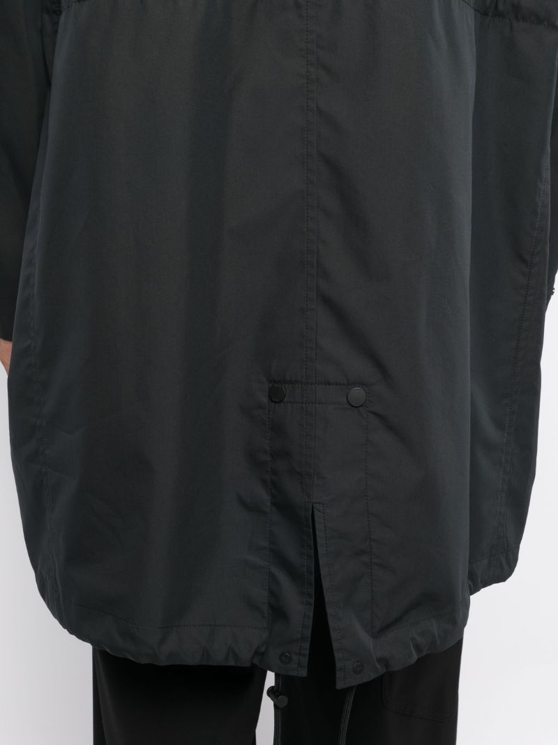 Black Logo Print Hooded Coat