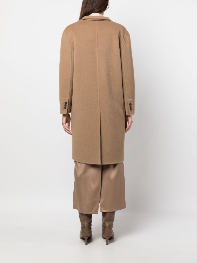 Brown Double-breasted Wool Coat