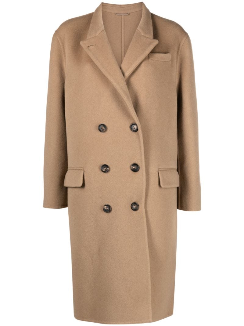 Brown Double-breasted Wool Coat
