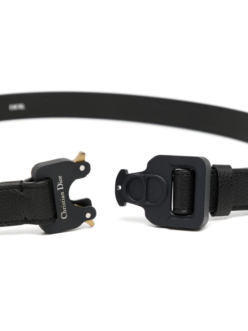 Black Tactical Buckled Leather Belt