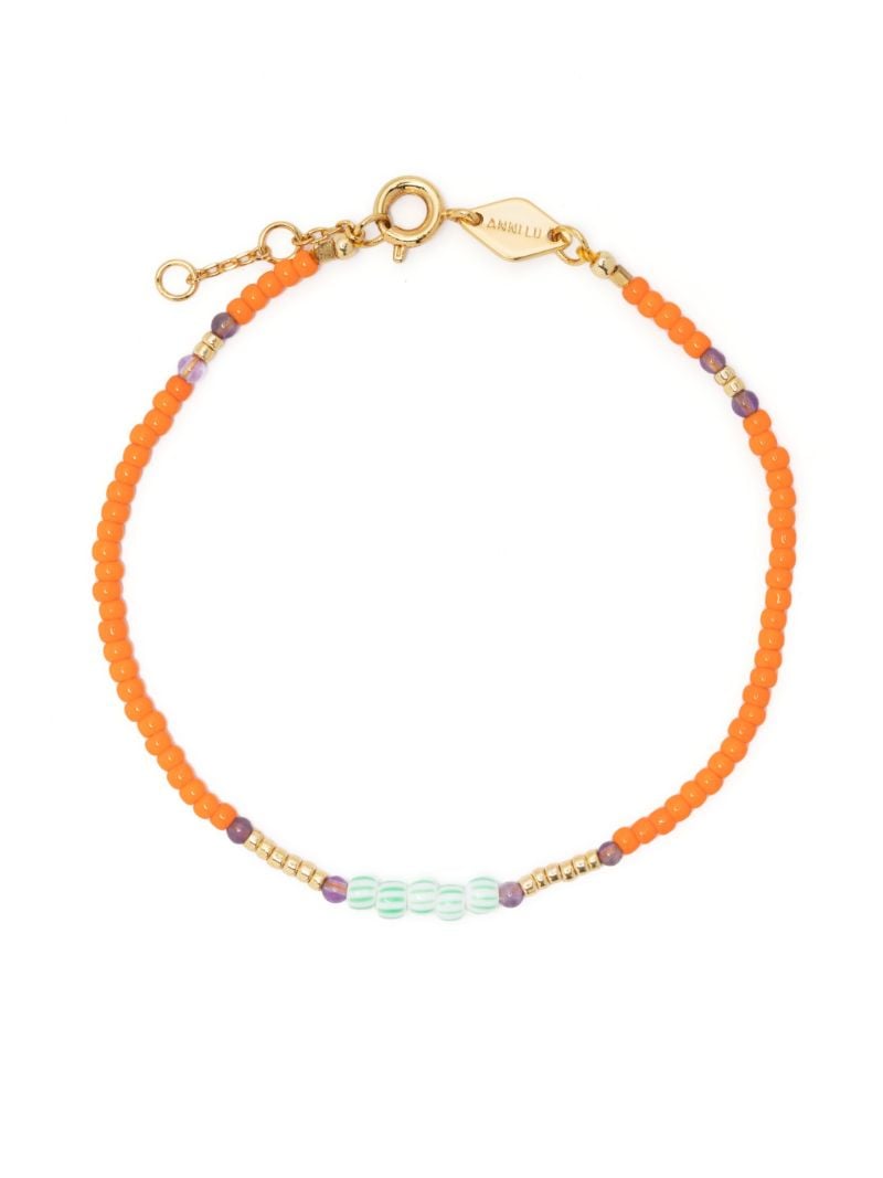 Orange Glass Beads Bracelet