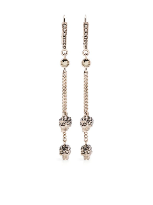 Gold-tone Skull Drop Earrings