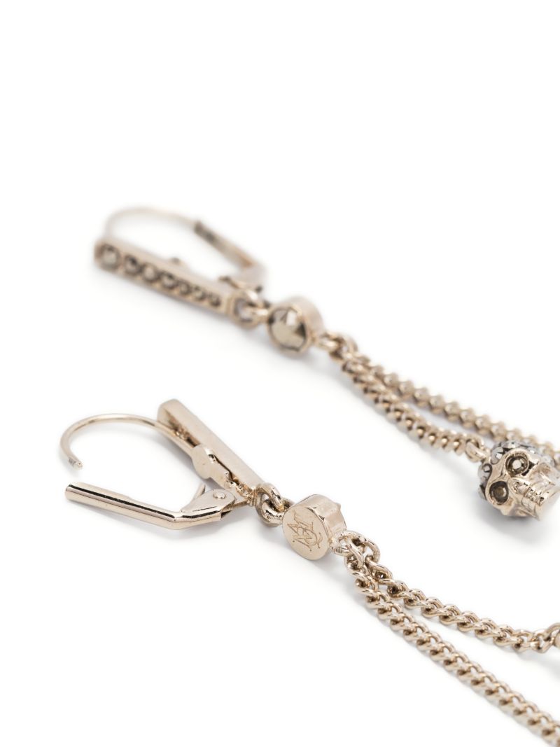 Gold-tone Skull Drop Earrings