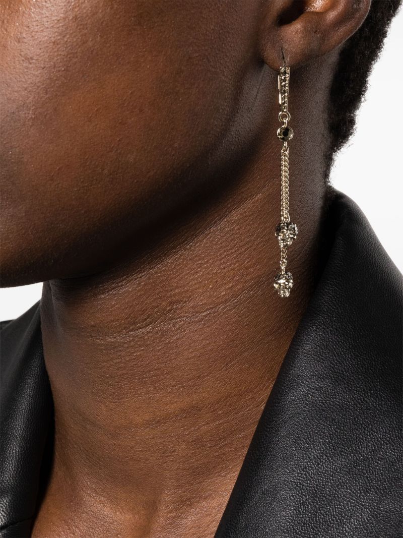 Gold-tone Skull Drop Earrings