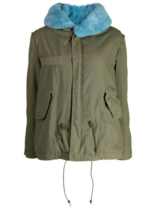 Green Shearling Parka Coat