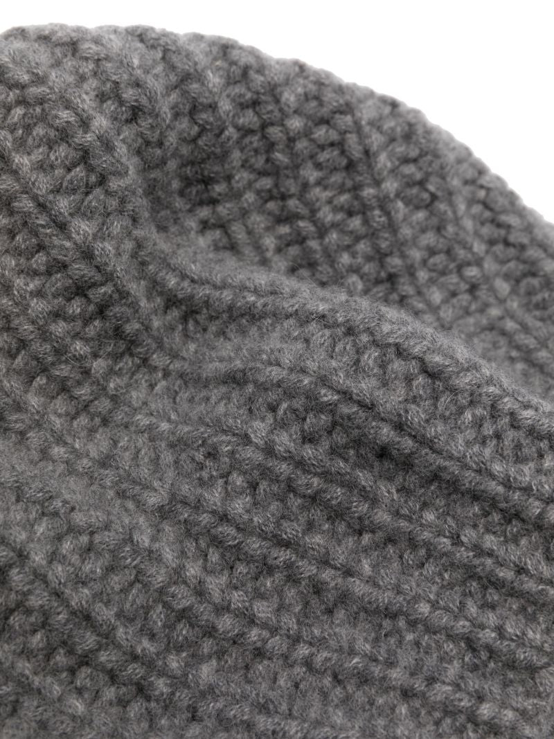 Grey Chunky-knit Cashmere Beanie