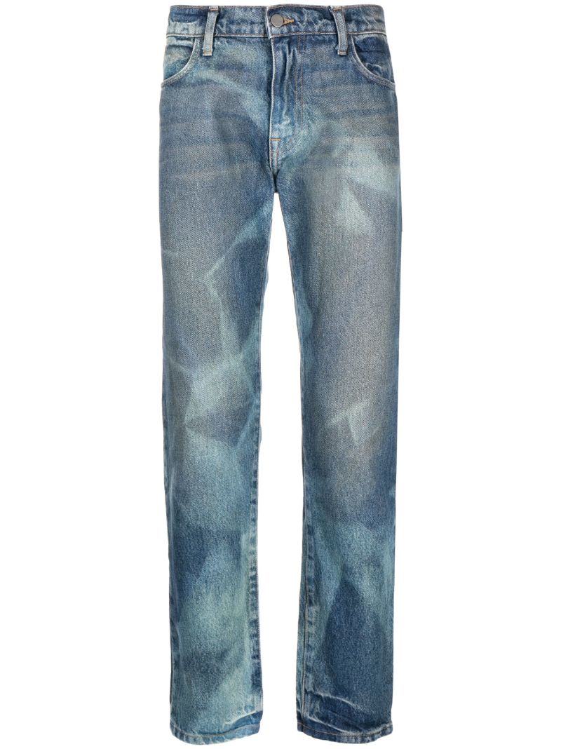 X Armes Blue Bleached Straight Leg Jeans