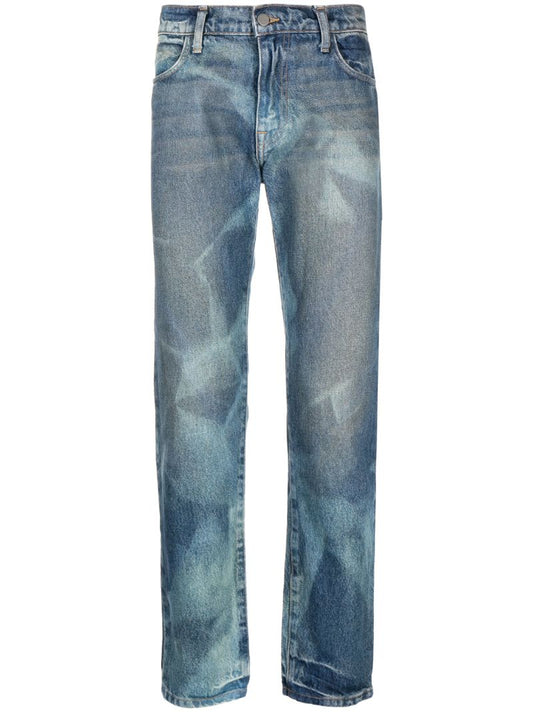 X Armes Blue Bleached Straight Leg Jeans