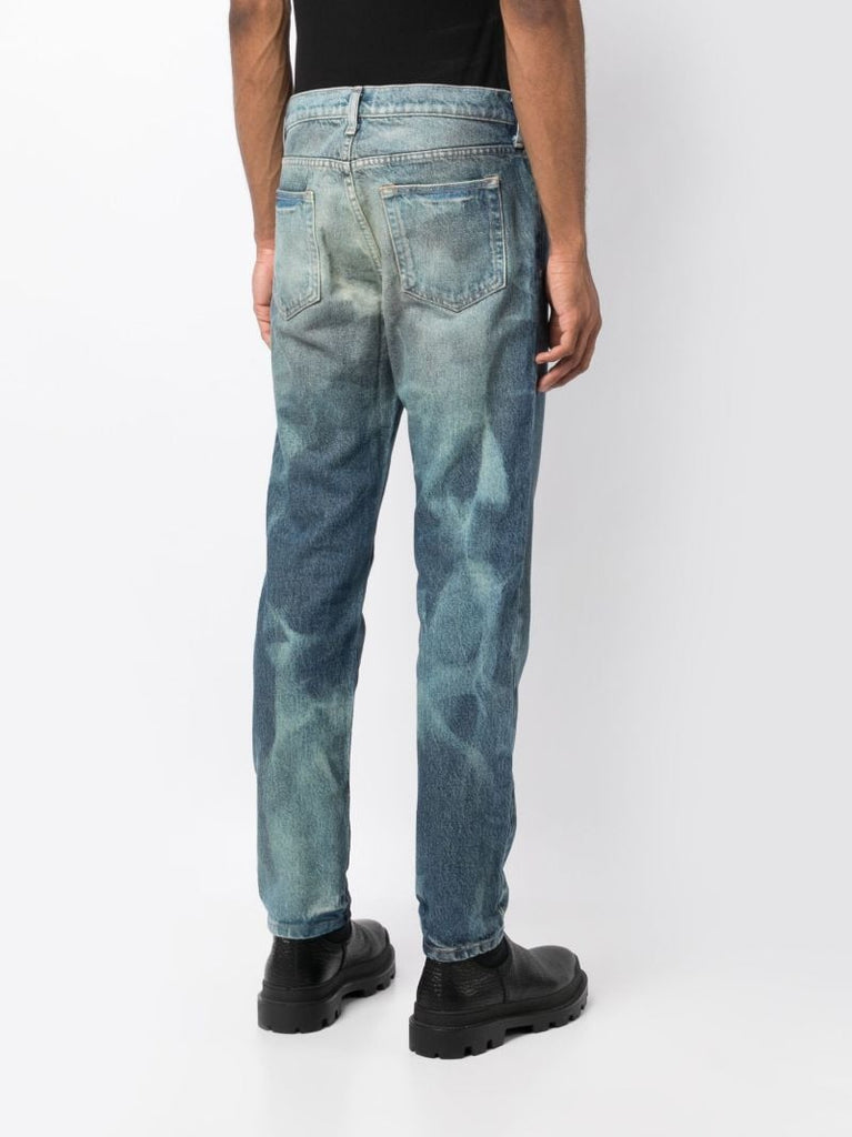 X Armes Blue Bleached Straight Leg Jeans