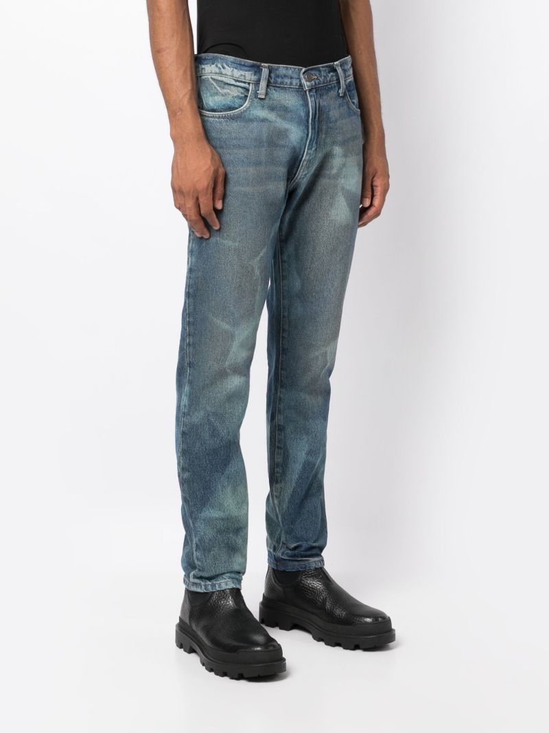 X Armes Blue Bleached Straight Leg Jeans