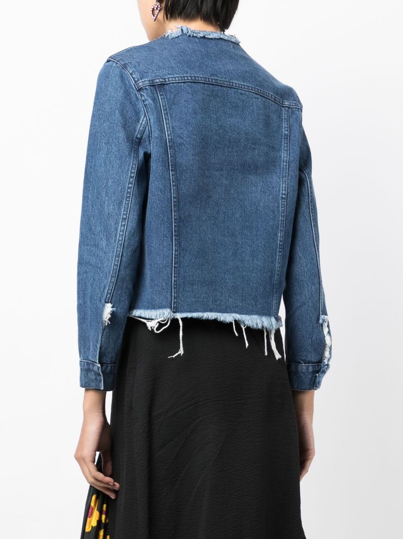 Blue Raw Edge Denim Jacket