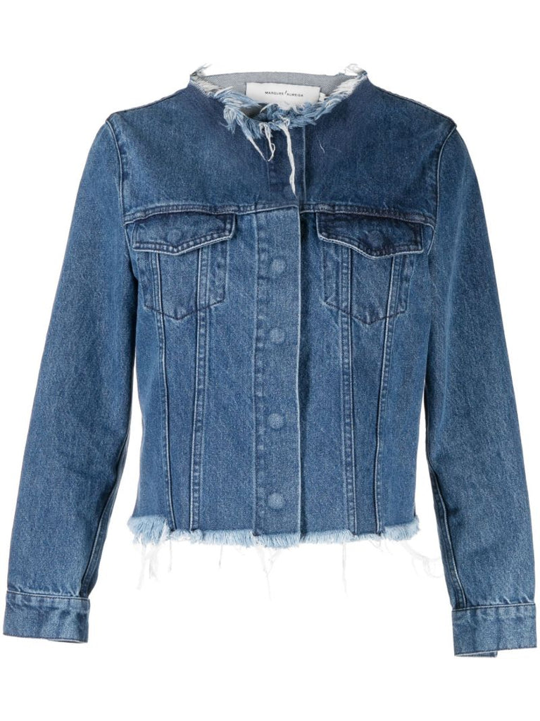 Blue Raw Edge Denim Jacket