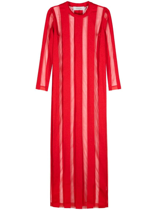 Sheer Stripe Maxi Dress