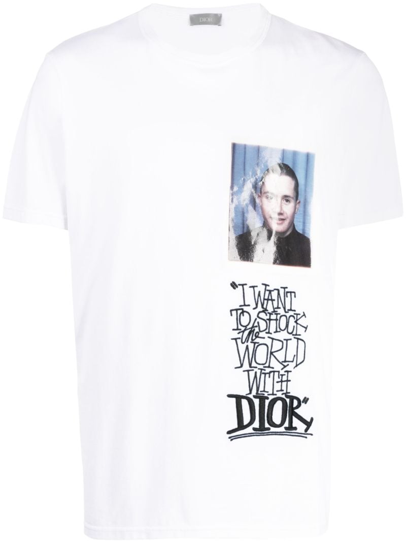 White Graphic Print Cotton T-shirt