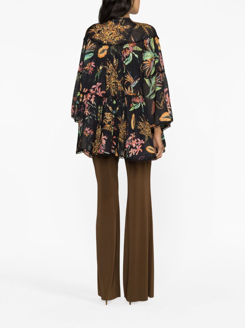 Black Ivet Floral Print Kaftan