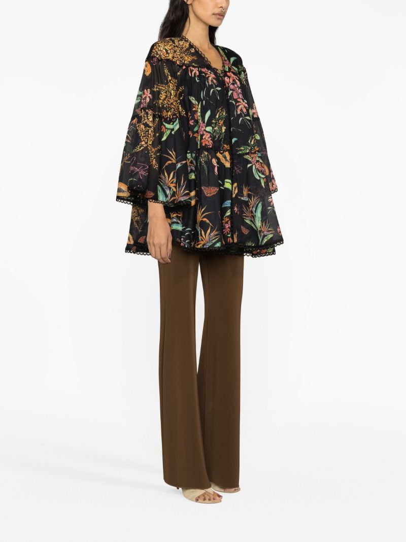 Black Ivet Floral Print Kaftan