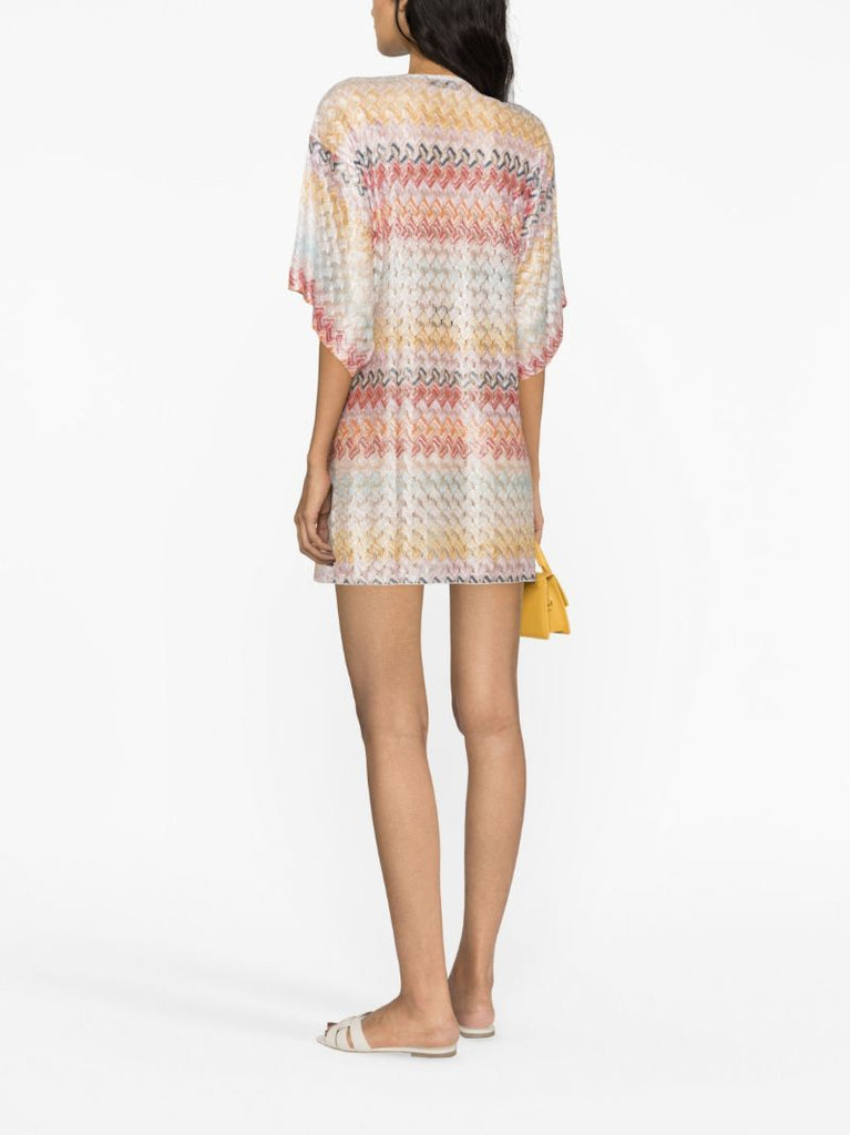 Multicolour Zigzag Knit Mini Dress