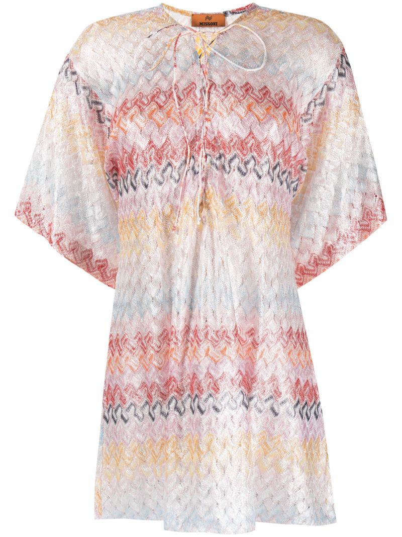 Multicolour Zigzag Knit Mini Dress