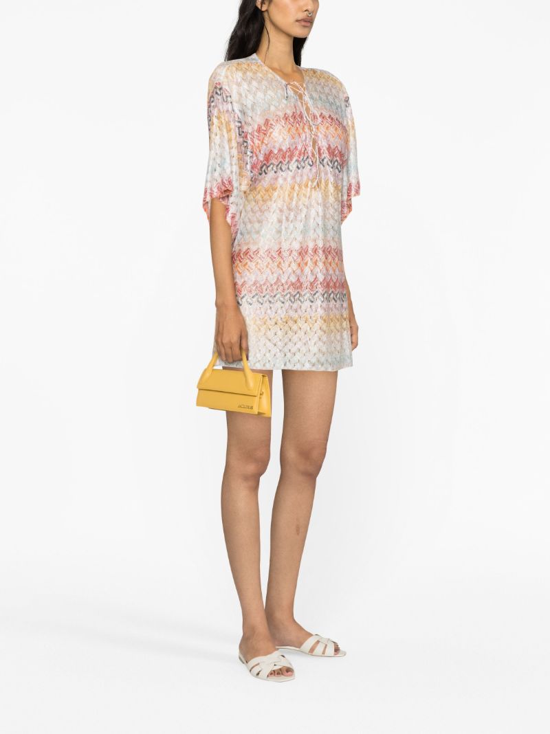 Multicolour Zigzag Knit Mini Dress