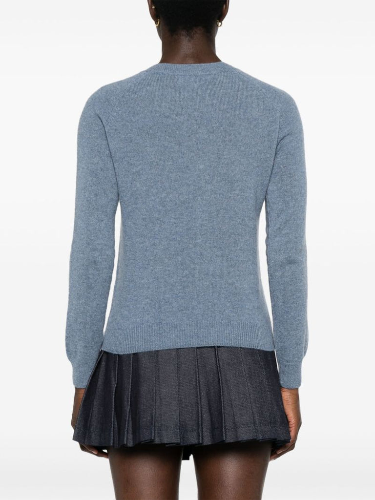 Blue Cashmere Crew Neck Jumper