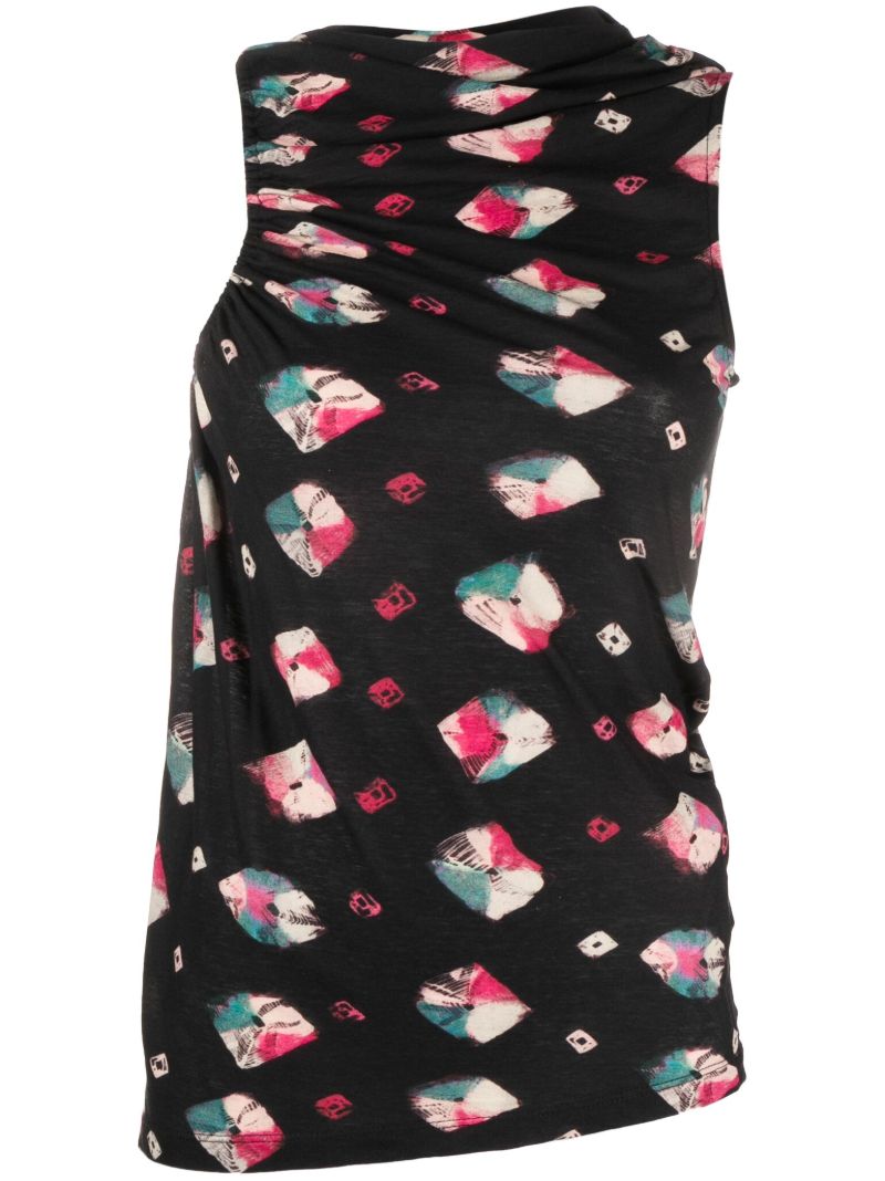 Black Fia Nocturne-print Top